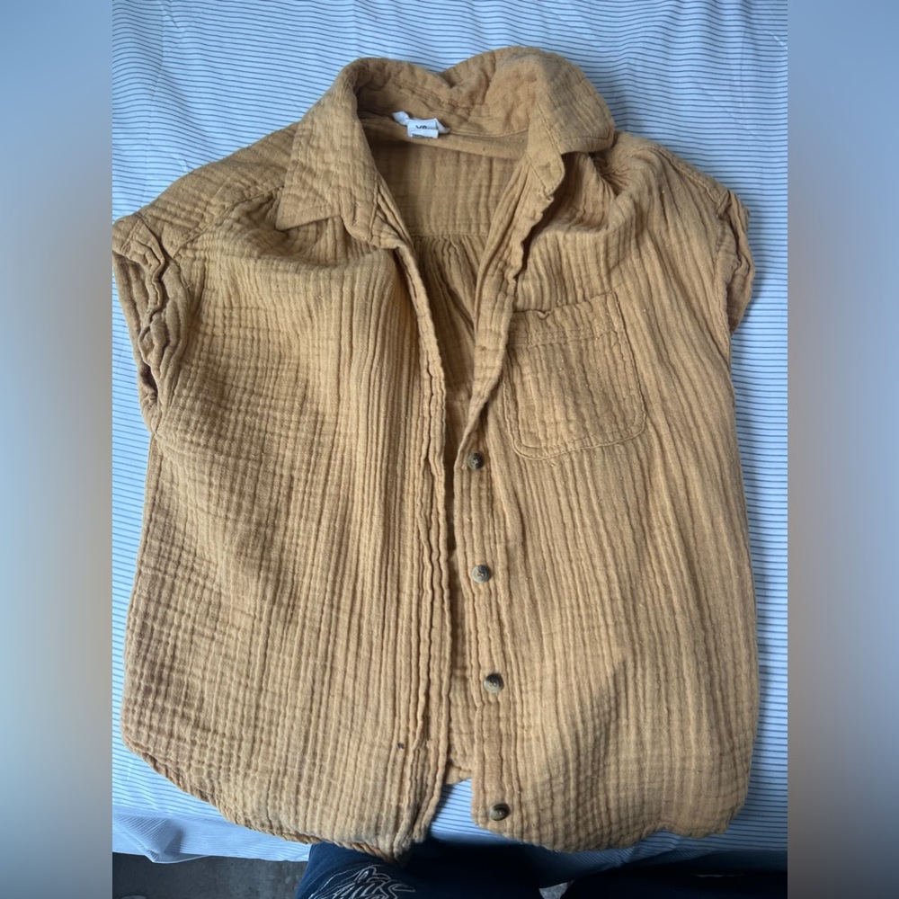 Yellow Button-Up Dress Shirt
